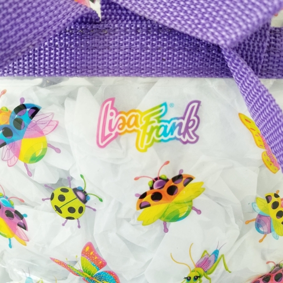 Vintage Lisa Frank  Violet And Velvet Clear Vinyl Drawstring Mini Backpack - Picture 4 of 8